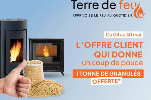 Offre de mai 2026 — 1 tonne de granulés offerte chez Terre de Feu à Mulsanne