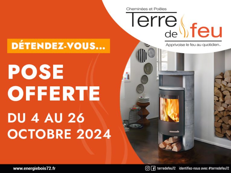 Pose offerte chez Terre de Feu du 1 au 29 mars 2025. Retrouvez-nous au Salon de la Maison du 14 au 16 mars 2025.