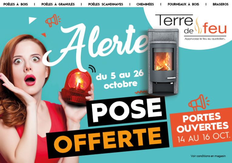 En octobre, Terre de Feu vous offre la pose de votre poêle à bois ou à granulés